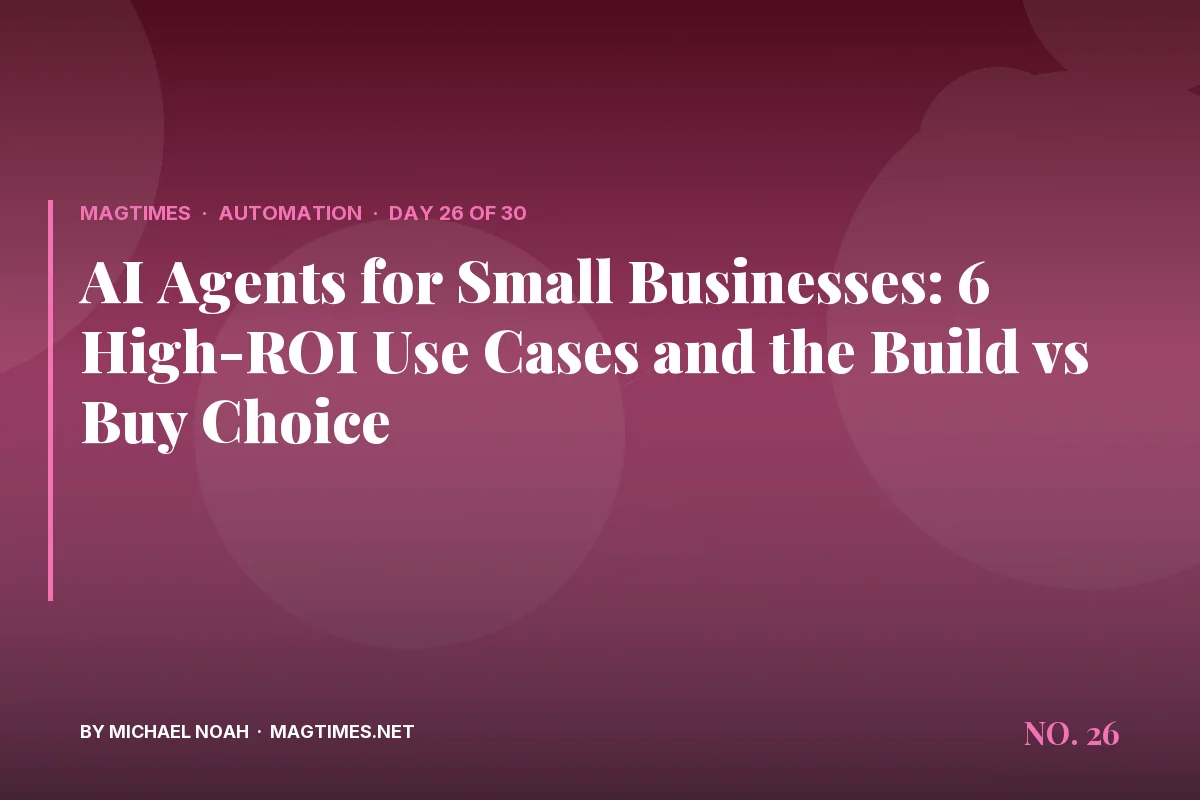 AI Agents for Small Businesses: 6 High-ROI Use Cases and the Build vs Buy Choice - MagTimes editorial feature image