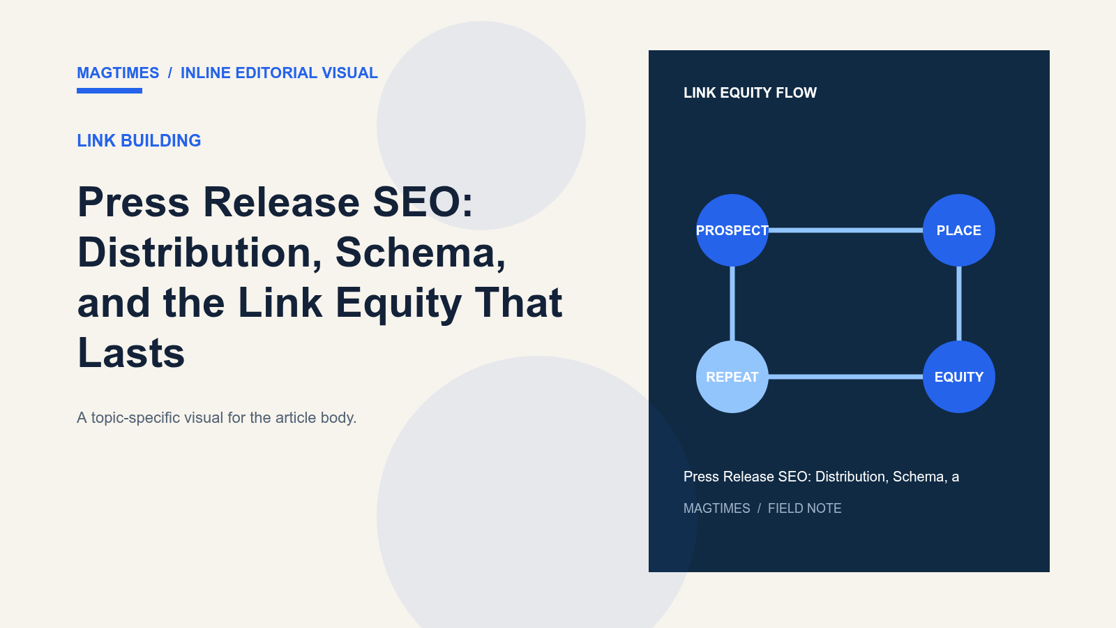 Press Release SEO: Distribution, Schema, and the Link Equity That Lasts - editorial visual