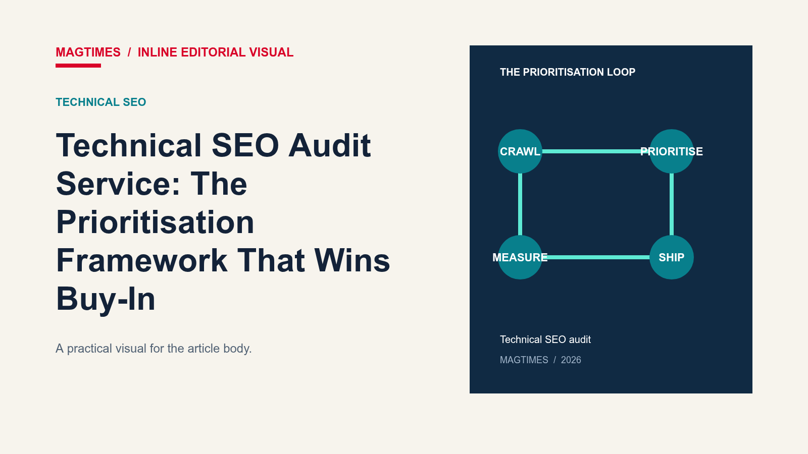Technical SEO Audit Service: The Prioritisation Framework That Wins Buy-In - editorial visual